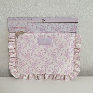 LoveShackFancy x Target Yoobi Coquette Bow Flat Zip Pencil Case with Ruffles NEW